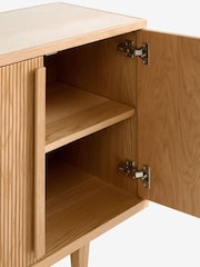 Ribbed Oak Brunswick Ceramic Top Large Sideboard - Image 4 of 9