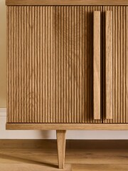 Ribbed Oak Brunswick Ceramic Top Large Sideboard - Image 5 of 9