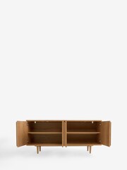 Ribbed Oak Brunswick Ceramic Top Large Sideboard - Image 7 of 9