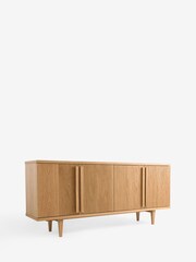 Ribbed Oak Brunswick Ceramic Top Large Sideboard - Image 8 of 9