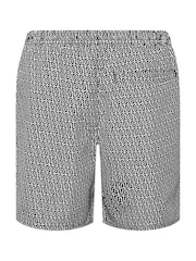 BadRhino Big & Tall Black Geometric Print Swim Shorts - Image 6 of 6