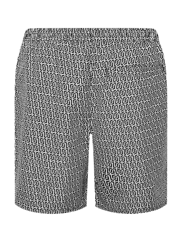 BadRhino Big & Tall Black Geometric Print Swim Shorts - Image 6 of 6