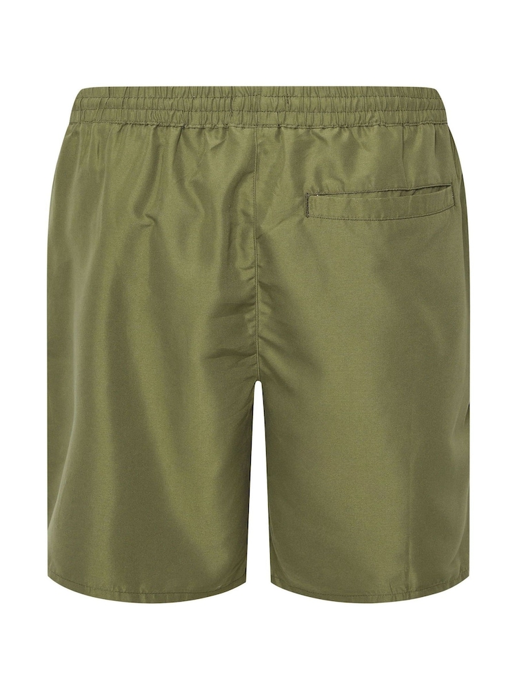 BadRhino Big & Tall Green Palm Embroidered Swim Shorts - Image 6 of 6