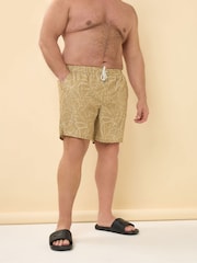 BadRhino Big & Tall Brown Halle Abstract Swim Shorts - Image 1 of 6