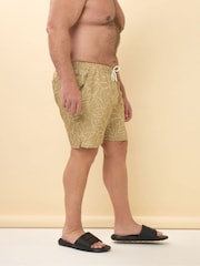 BadRhino Big & Tall Brown Halle Abstract Swim Shorts - Image 3 of 6