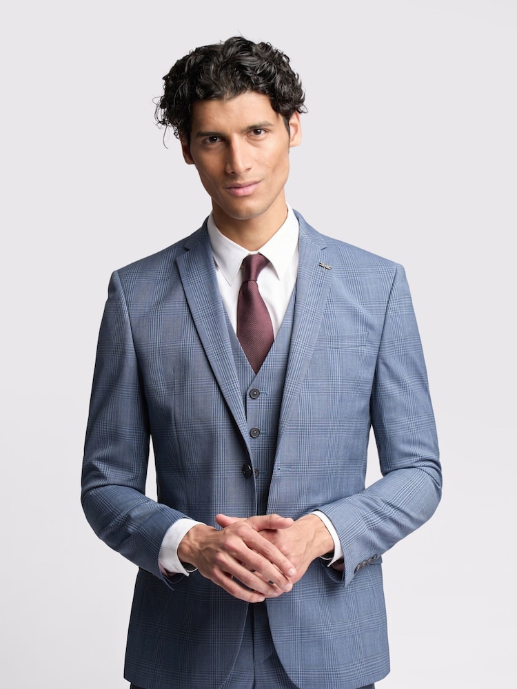 Ted Baker Tailoring Large Blue Blair Check Jacket - Image 1 of 5