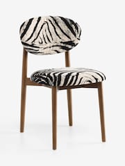 Rockett St George Set of 2 Zebra Wooden and Upholstered Dining Chairs - Image 8 of 10