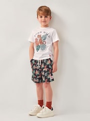 Monsoon Black Born Wild Tiger 100% Cotton Print Shorts - Image 1 of 4