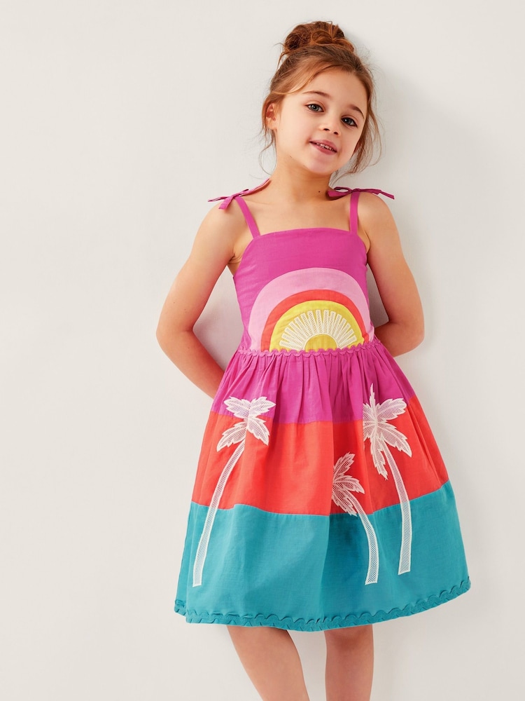 Monsoon Orange Sunset Embroidered Sundress - Image 1 of 4 Monsoon Orange Sunset Embroidered Sundress - Image 1 of 4