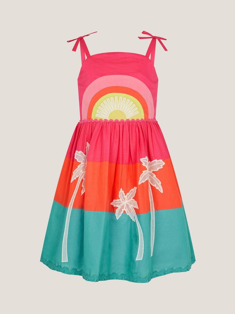 Monsoon Orange Sunset Embroidered Sundress - Image 2 of 4