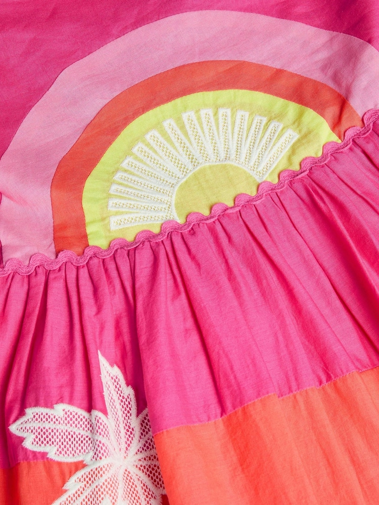 Monsoon Orange Sunset Embroidered Sundress - Image 4 of 4