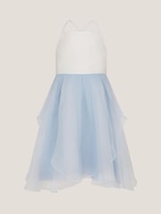 Monsoon Blue Peony Plain Organza Party Dress - Image 2 of 4