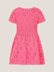 Monsoon Pink Floral Print Terry 100% Cotton Dress - Image 2 of 3