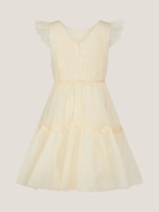 Monsoon Natural Charlize Flutter Sleeve Tulle Dress - Image 2 of 3