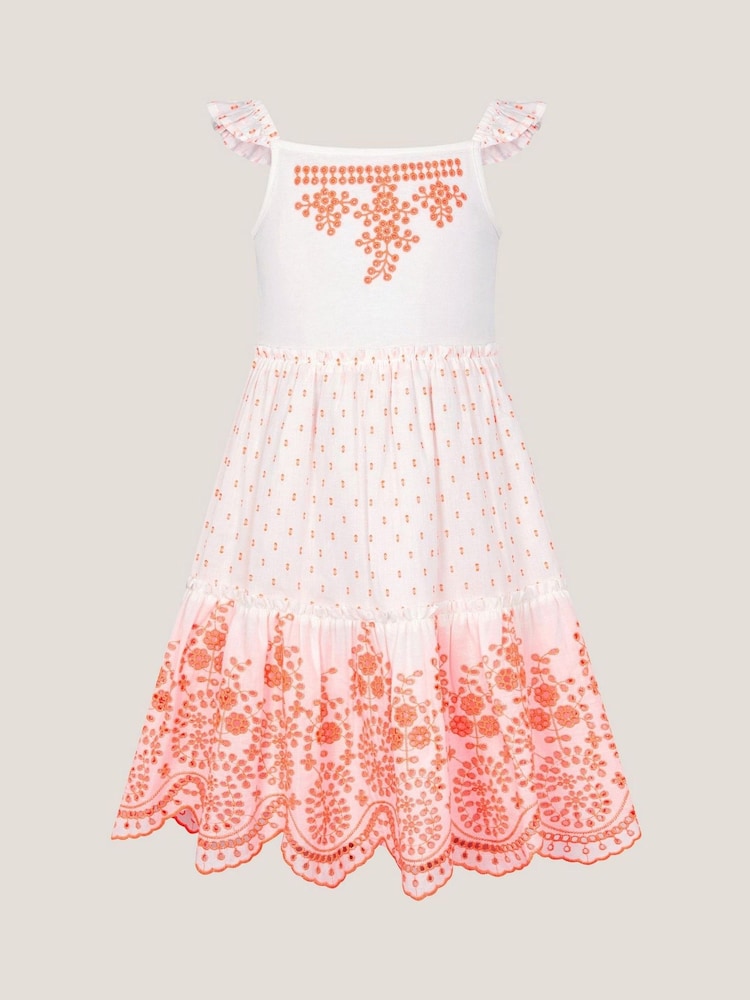 Monsoon Baumwoll-Sundress mit Lochstickerei und Stufendetail - Bild 1 von 3 Monsoon Baumwoll-Sundress mit Lochstickerei und Stufendetail - Bild 1 von 3