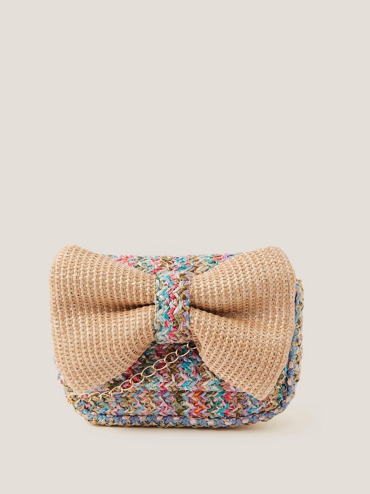Monsoon Natural Woven Bow Bag - Image 1 of 4