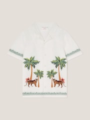 Monsoon White Tiger Embroidered Short Sleeve Shirt - Image 2 of 4