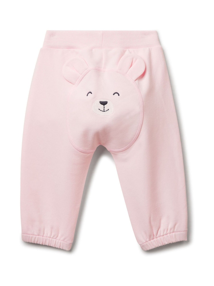 Benetton Baby Pink Appliqué Animal Jersey Trousers - Image 1 of 3 Benetton Baby Pink Appliqué Animal Jersey Trousers - Image 1 of 3