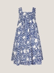 Monsoon Blue Palm Print Ikat Sun Dress - Image 2 of 4