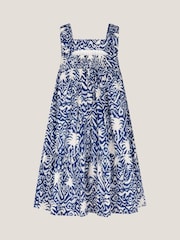 Monsoon Blue Palm Print Ikat Sun Dress - Image 3 of 4
