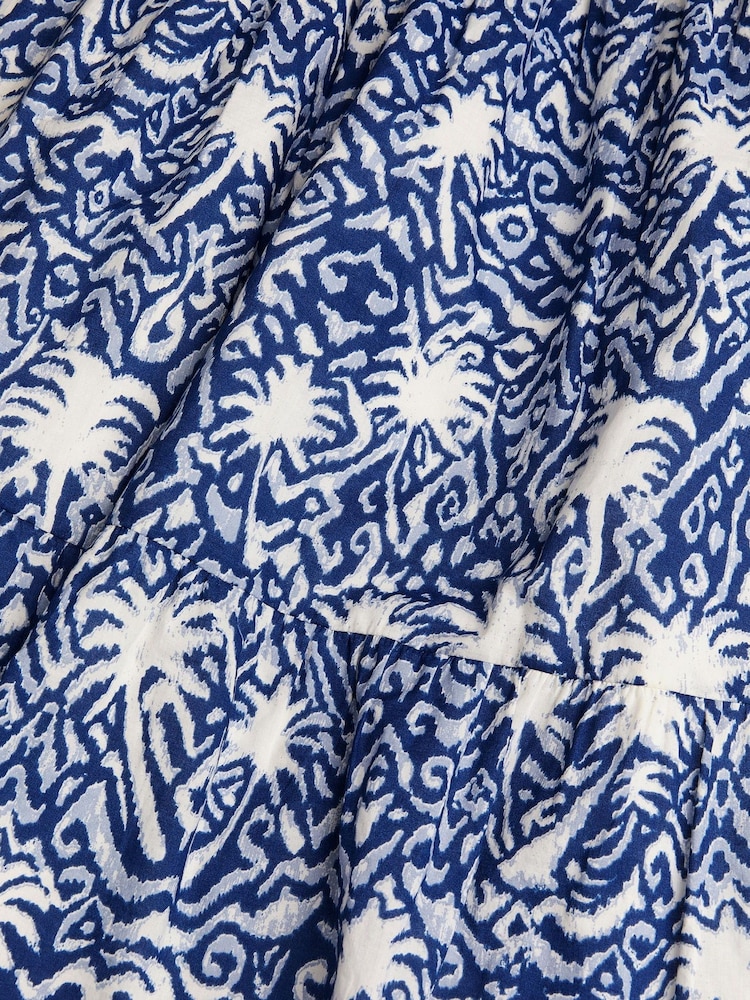 Monsoon Blue Palm Print Ikat Sun Dress - Image 4 of 4