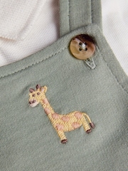 Monsoon Newborn Giraffe 100% Cotton Dungarees Set - Slika 3 iz 3