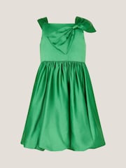 Monsoon Green Freya Bow Strap Satin Party Dress - Image 2 of 4