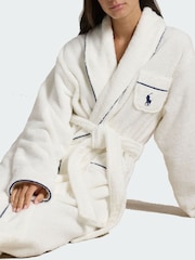 Polo Ralph Lauren White Essentials 100% Cotton Robe - Image 3 of 5