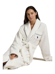 Polo Ralph Lauren White Essentials 100% Cotton Robe - Image 4 of 5