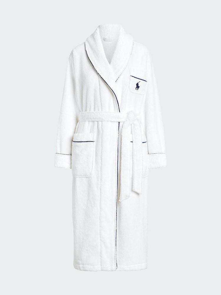Polo Ralph Lauren White Essentials 100% Cotton Robe - Image 5 of 5