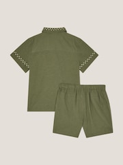 Monsoon Green Embroidered Shirt and Shorts Set - Image 2 of 3