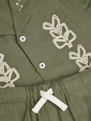Monsoon Green Embroidered Shirt and Shorts Set - Image 3 of 3