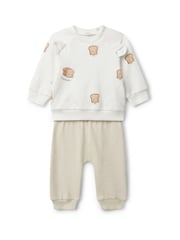 Benetton Baby Natural Printed Top & Leggings Set - Image 1 of 3