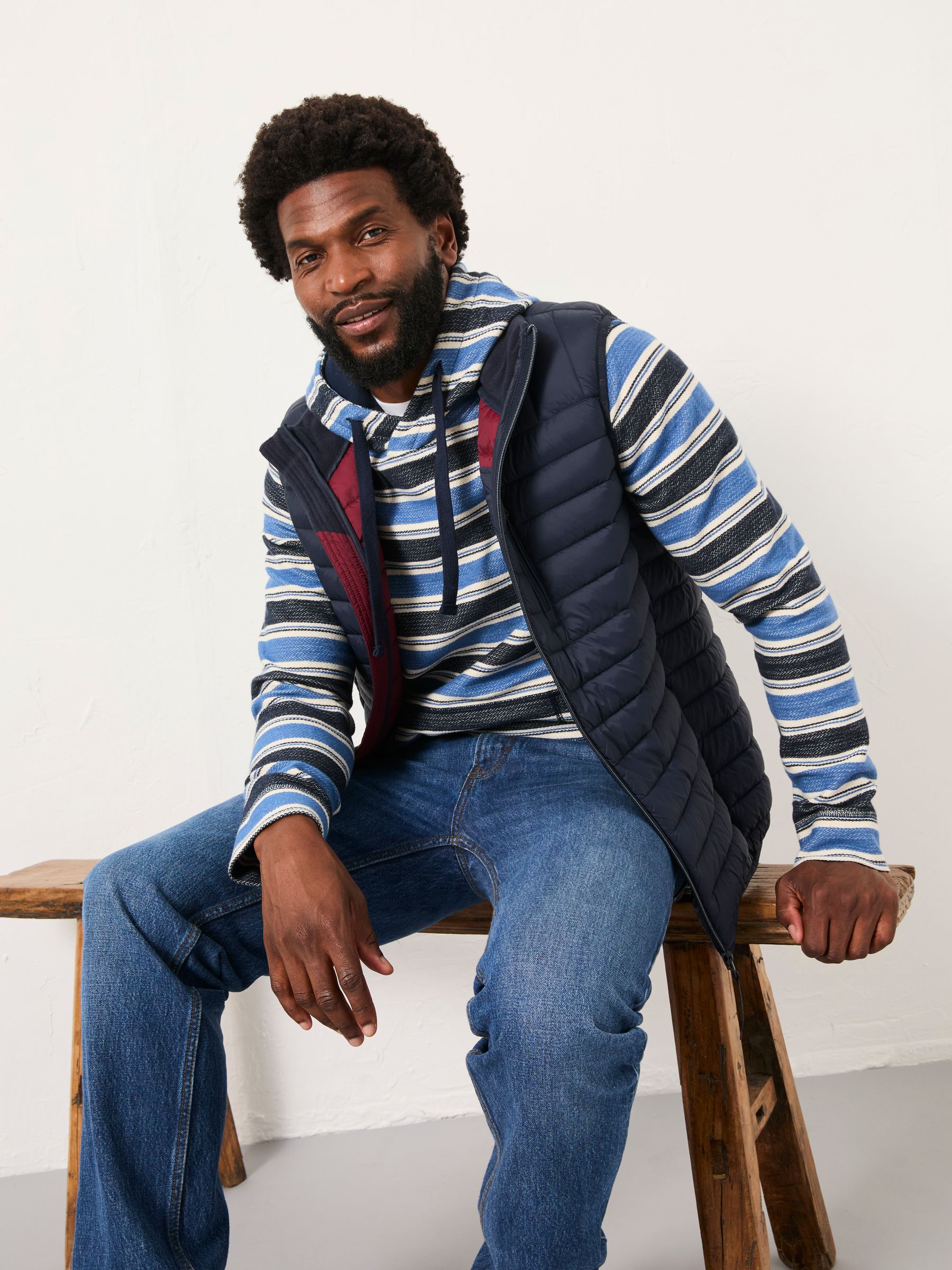 Buy FatFace Trescowe Blue/Navy Stripe Hoodie from Next USA