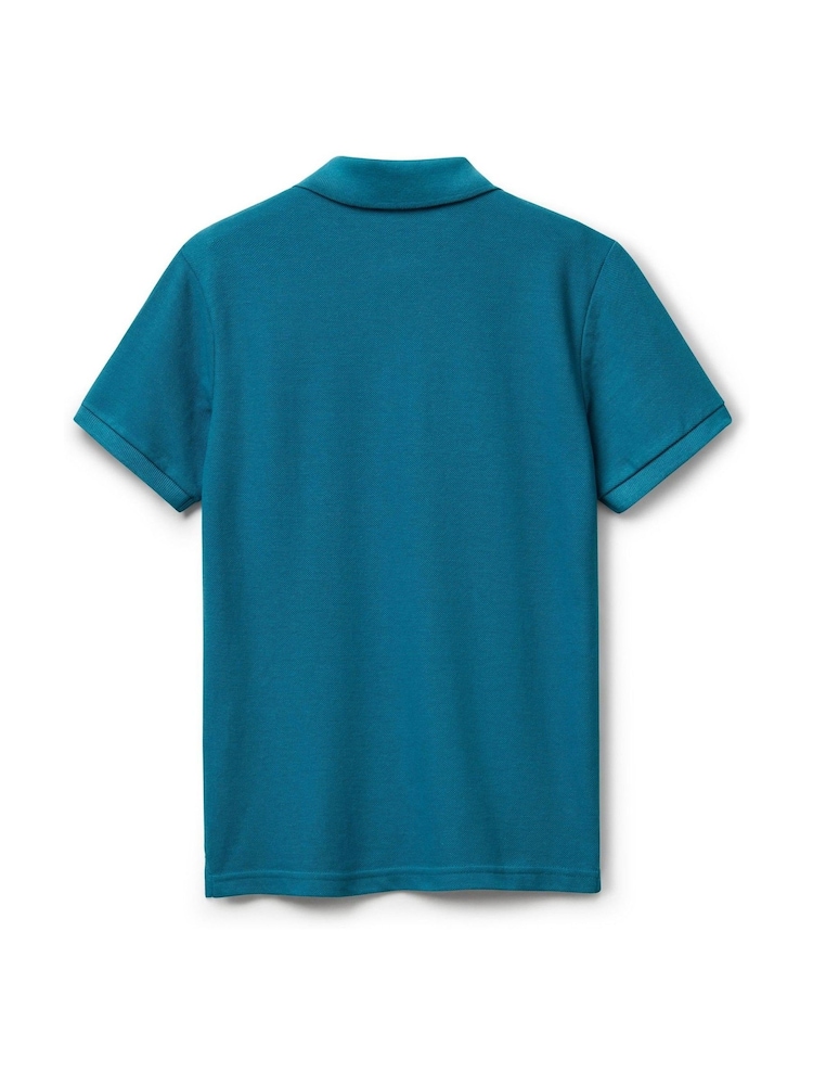 Benetton Boys Blue Short Sleeve Pique Polo Shirt (6-14 yrs) - Image 2 of 3 Benetton Boys Blue Short Sleeve Pique Polo Shirt (6-14 yrs) - Image 2 of 3