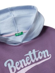 Benetton Girls Purple Printed Logo Hoodie (6-14 yrs) - Image 3 of 3