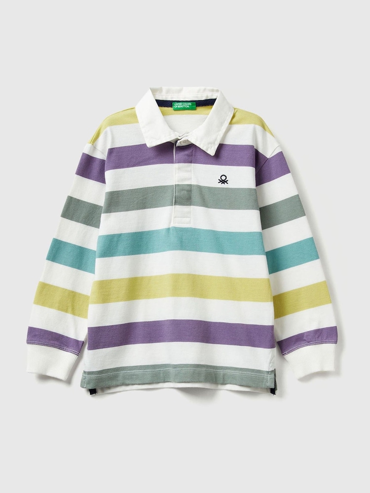 Benetton Boys Long Sleeve Rugby White Shirt (2-6 yrs) - صورة 1 من 3 Benetton Boys Long Sleeve Rugby White Shirt (2-6 yrs) - صورة 1 من 3