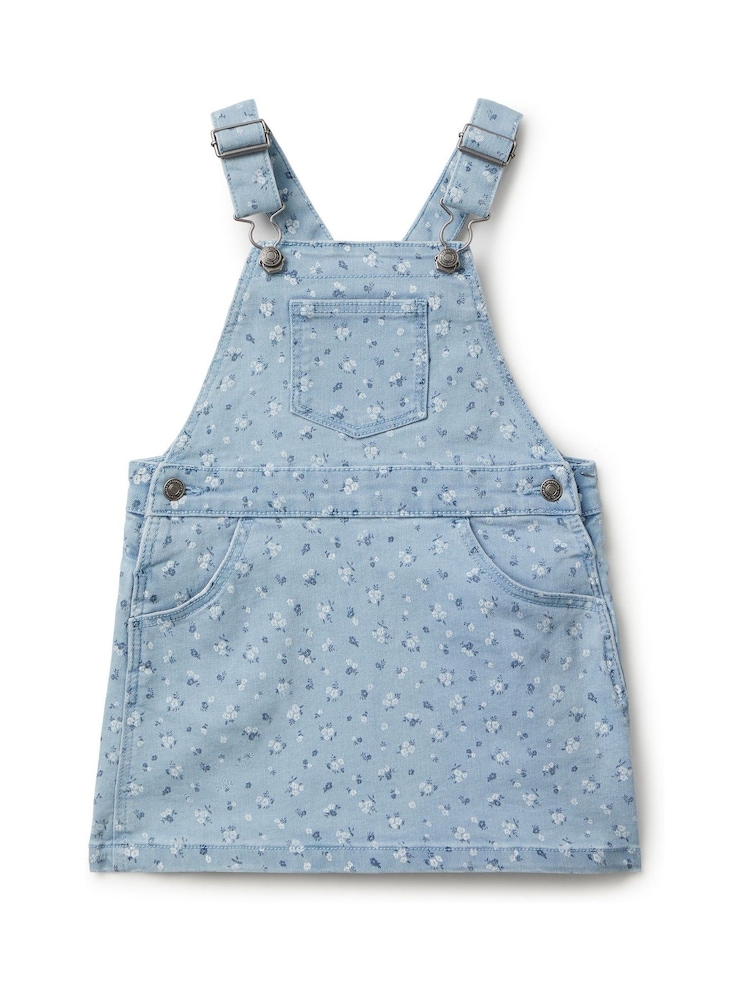 Benetton Girls Blue Printed Denim Dungaree Dress (2-6 yrs) - صورة 1 من 3 Benetton Girls Blue Printed Denim Dungaree Dress (2-6 yrs) - صورة 1 من 3