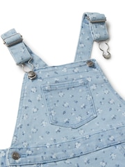 Benetton Girls Blue Printed Denim Dungaree Dress (2-6 yrs) - صورة 3 من 3