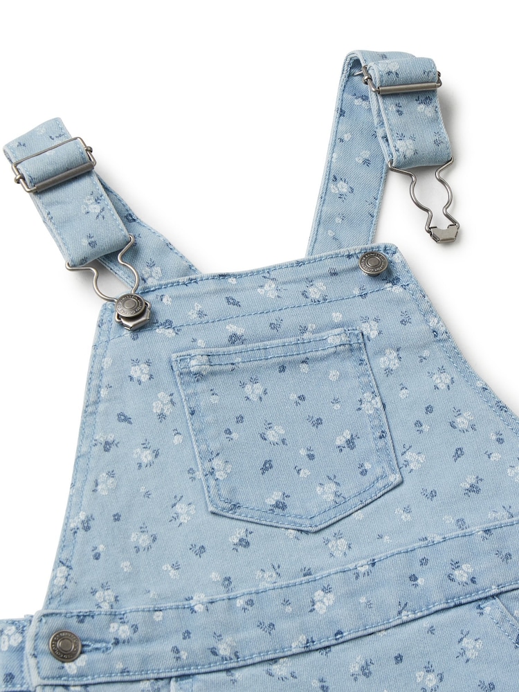 Benetton Girls Blue Printed Denim Dungaree Dress (2-6 yrs) - صورة 3 من 3 Benetton Girls Blue Printed Denim Dungaree Dress (2-6 yrs) - صورة 3 من 3