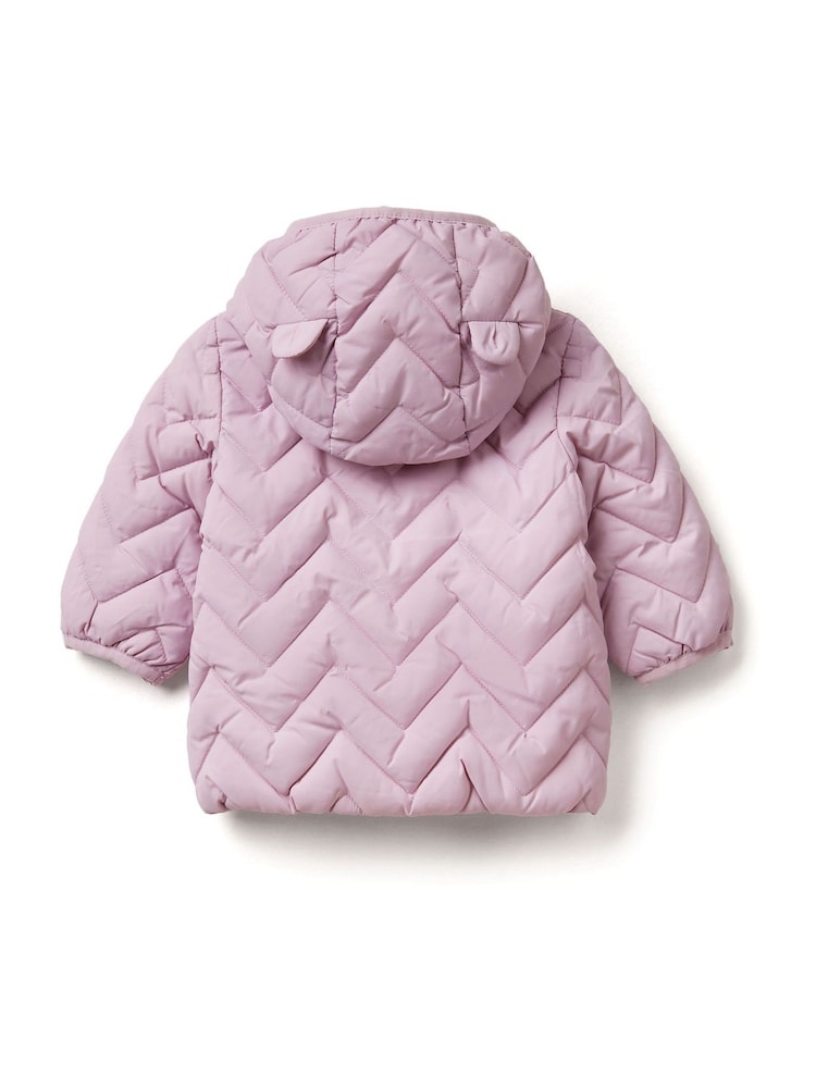 Violets - Benetton mazuļa polsterēta jaka ar ausīm - Attēls 2 no 3