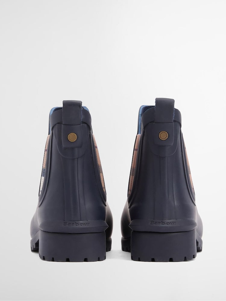 Barbour® Blue Wilton Short Wellington Boots - Image 2 of 5 Barbour® Blue Wilton Short Wellington Boots - Image 2 of 5
