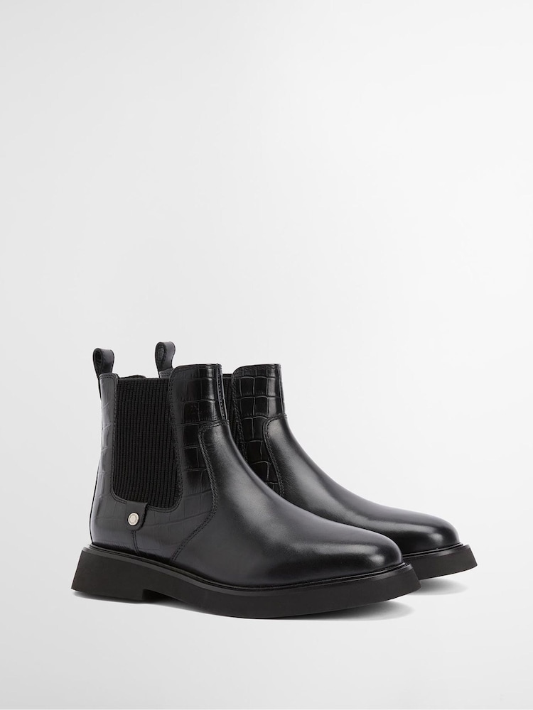 Barbour® Black Delfina Leather Chelsea Boot - Image 2 of 8 Barbour® Black Delfina Leather Chelsea Boot - Image 2 of 8