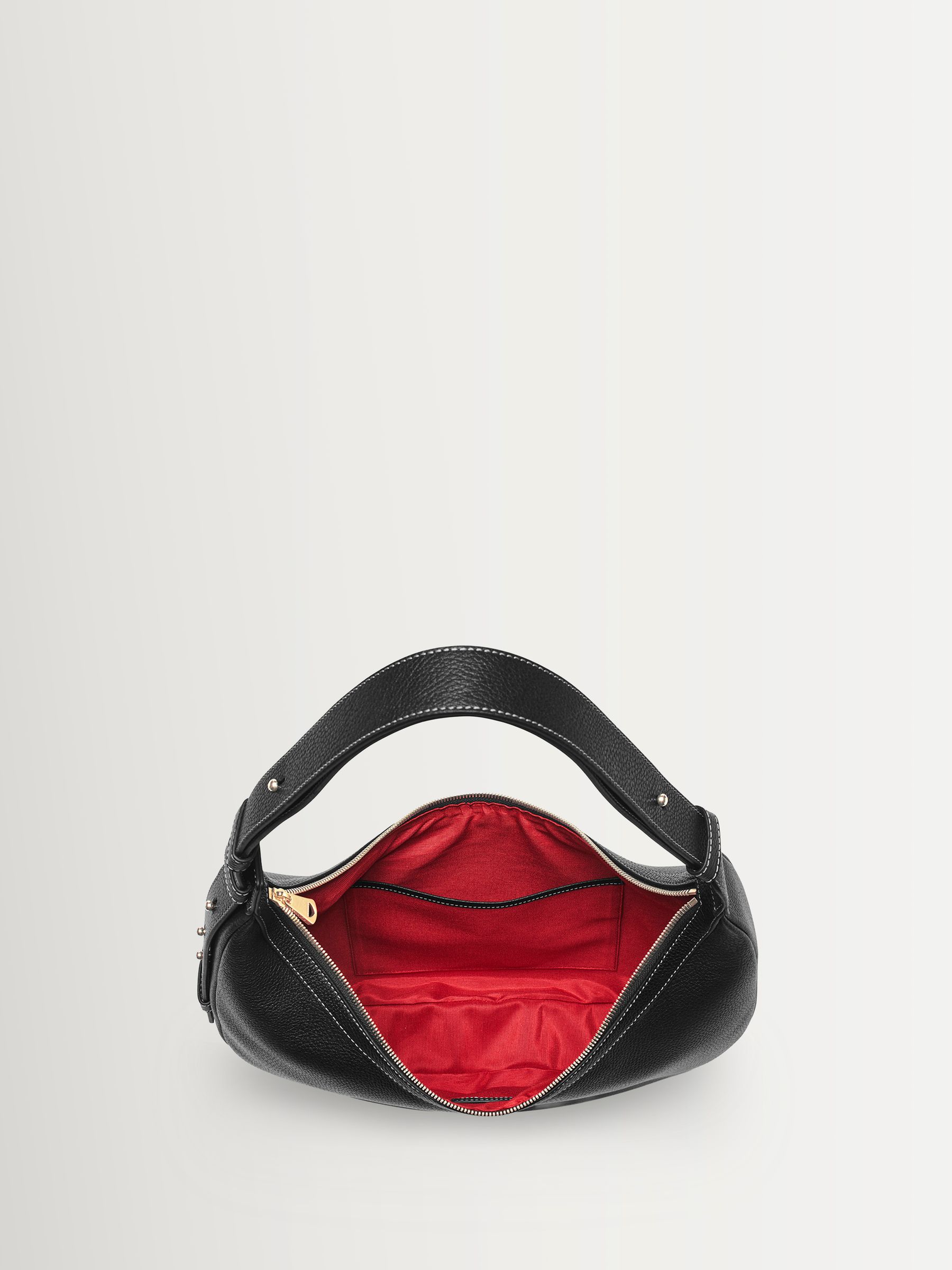 Buy Aspinal of London Black Hudson Slouchy Crescent Pebble Bag
