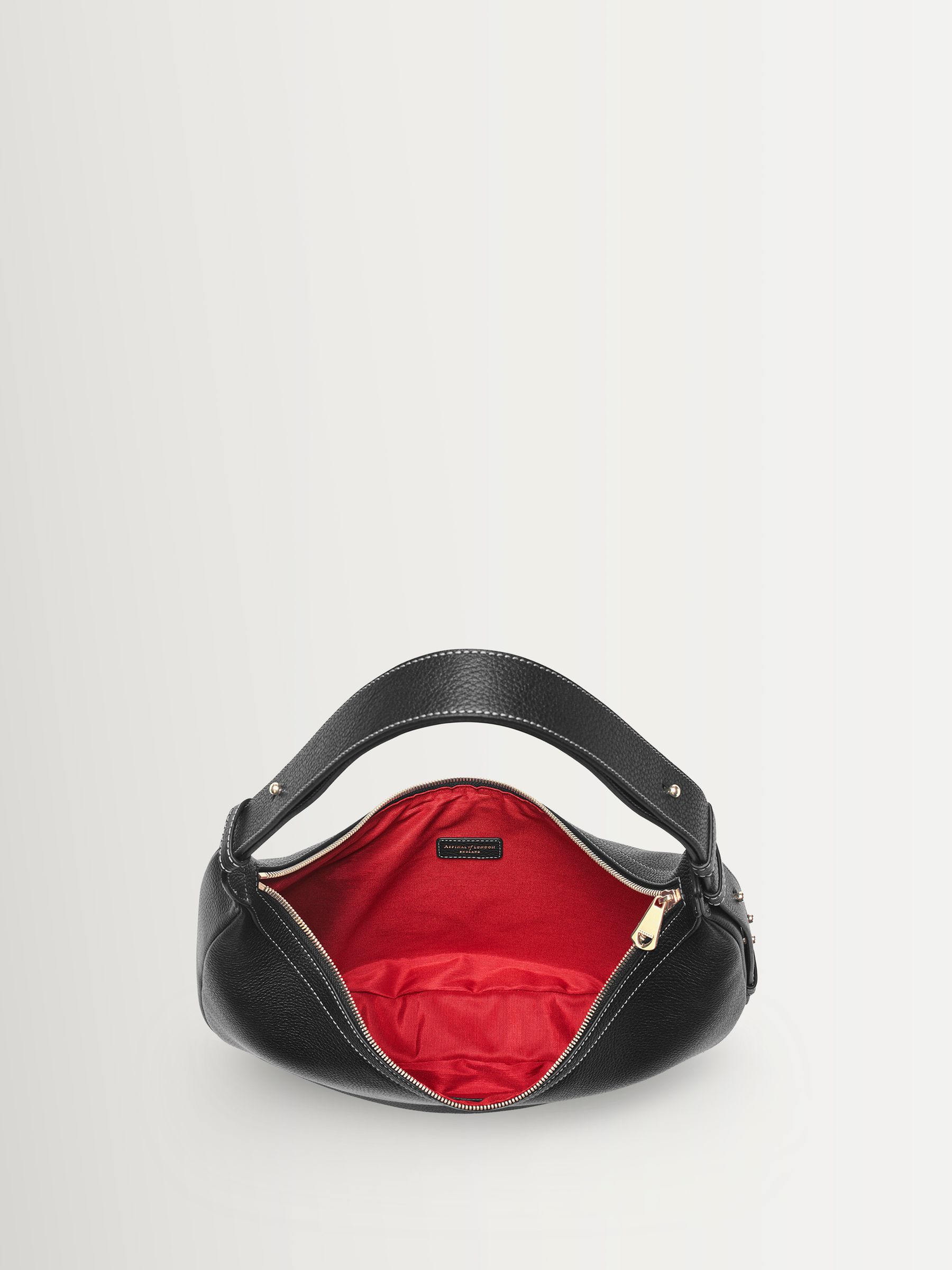 Buy Aspinal of London Black Hudson Slouchy Crescent Pebble Bag