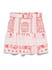 VERO MODA Red 100% cotton Paisley Printed Tiered Short Skirt - Image 6 of 6