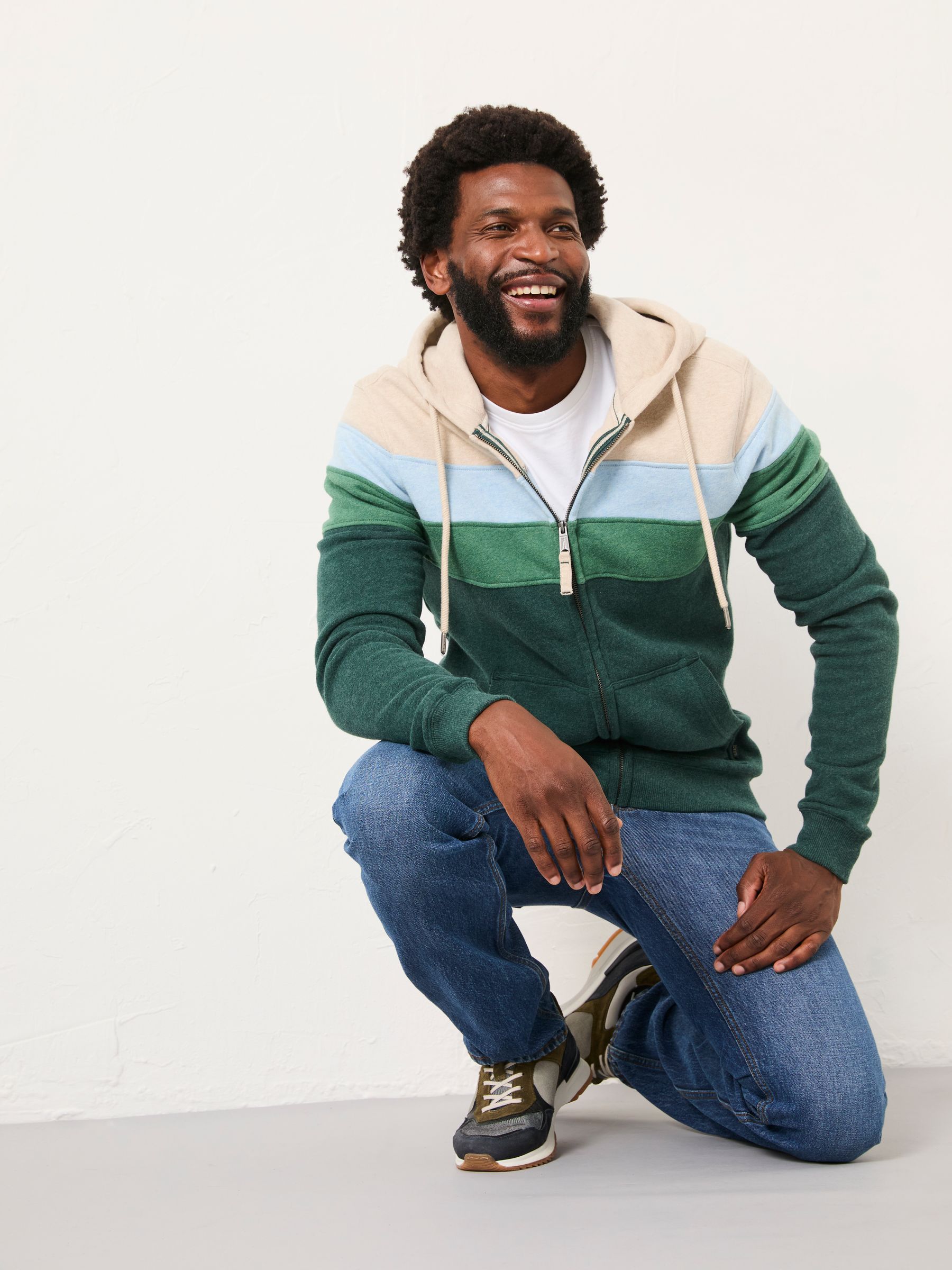 Buy FatFace Brooke Green Cut And Sew Zip Through Hoodie from Next USA