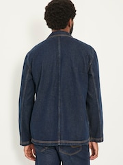 FatFace Dark Vintage Blue Denim Worker Jacket - Image 3 of 6
