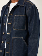 FatFace Dark Vintage Blue Denim Worker Jacket - Image 5 of 6