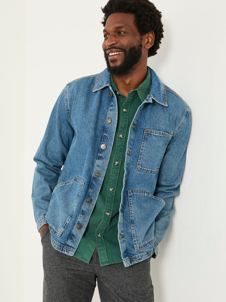 FatFace Indigo Blue Denim Worker Jacket - Image 2 of 6
